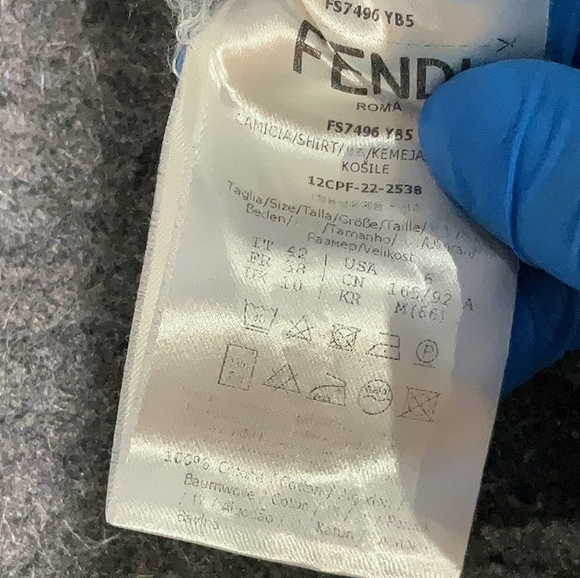 Fendi Striped Cotton Mock Neck Button Blouse - EU 42 / US 6 - EUC - Picture 13 of 13